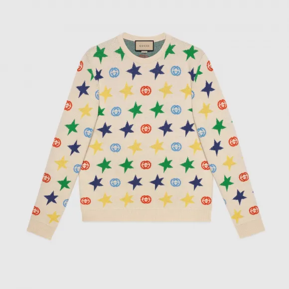 古驰/Gucci 星星印花羊毛毛衣 661835-XKBXY-9275 