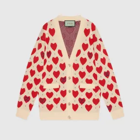 古驰/Gucci 女士心形图案棉质毛衣 665119-XKBYX-9750 