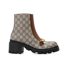 古驰/Gucci 米色 外 层:|帆布|小牛 皮质|内 层:|100% 小牛 皮质|鞋底:|100% 橡胶 女士 短靴 670412-2OQ50-9780