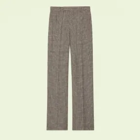 古驰/Gucci 格纹亚麻裤子 672087-ZAA5R-2185 