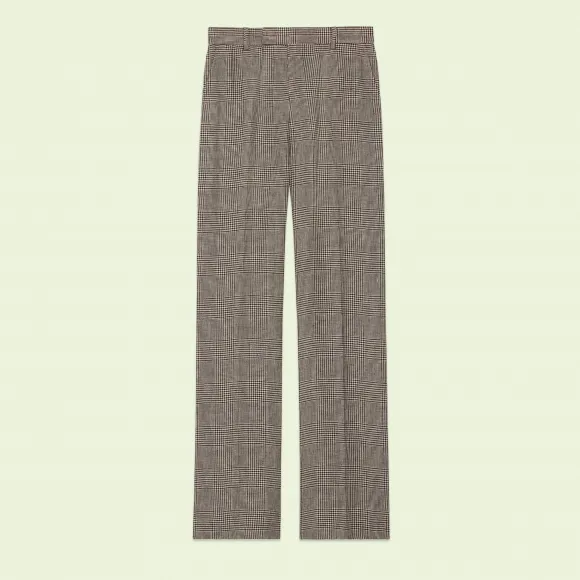 古驰/Gucci 格纹亚麻裤子 672087-ZAA5R-2185 