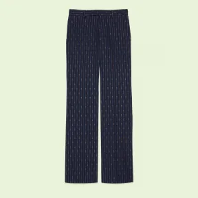 古驰/Gucci 马衔扣条纹羊毛裤 672087-ZAITQ-4445 