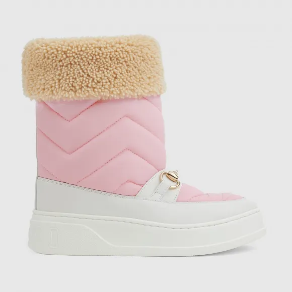 古驰/Gucci 女士马衔扣雪佛龙靴 673559-UFR20-5760