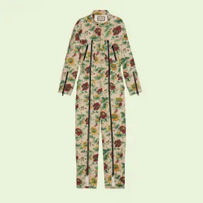 古驰/Gucci 玫瑰印花亚麻连身裤 703451-XDB2Q-9192 