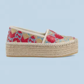 古驰/Gucci 女款 GG 麻底鞋 703603-UYG10-9570 