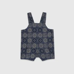 古驰/Gucci 带双G几何图案的宝宝牛仔连体工装 712664-XDB8L-4713