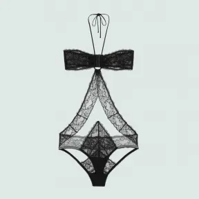 古驰/Gucci 蕾丝薄纱连体紧身衣 712910-XUAFK-1175 