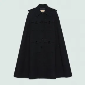 古驰/Gucci 带口袋的粗花呢羊毛斗篷 715715-Z8A5G-1000 