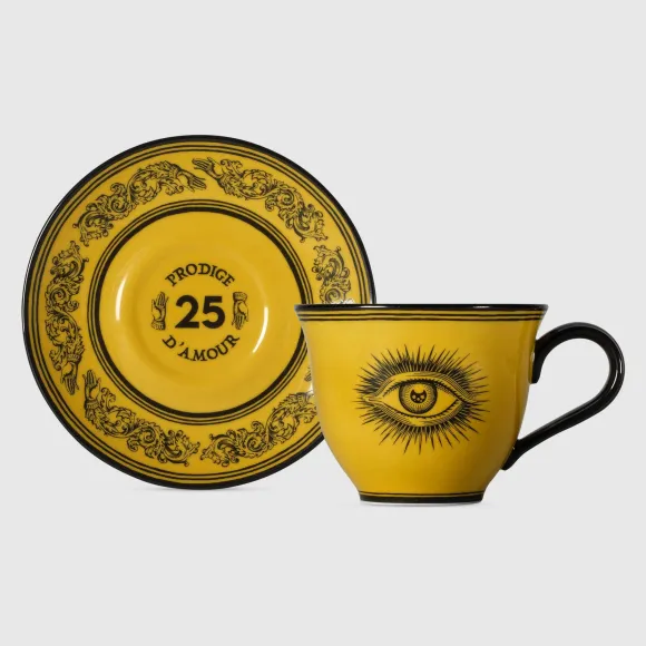 古驰/Gucci 星眼印花茶杯和茶碟（两件套） 720437-ZAG8V-7143