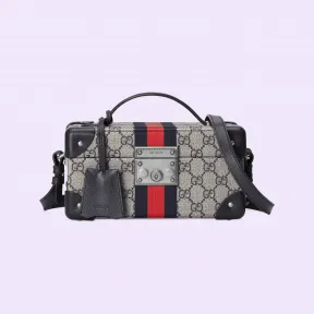古驰/Gucci 米色和蓝色Supreme帆布Gucci Savoy系列腕表盒 722189-FAAX4-8562