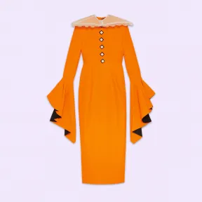 古驰/Gucci 聚脂长礼服，带荷叶边缘 725953-ZALTR-7708