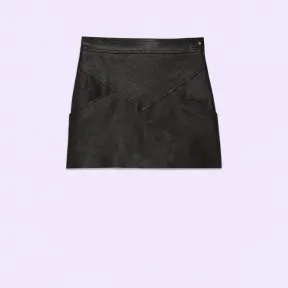 古驰/Gucci 柔软皮革迷你裙 730467-XN678-1000