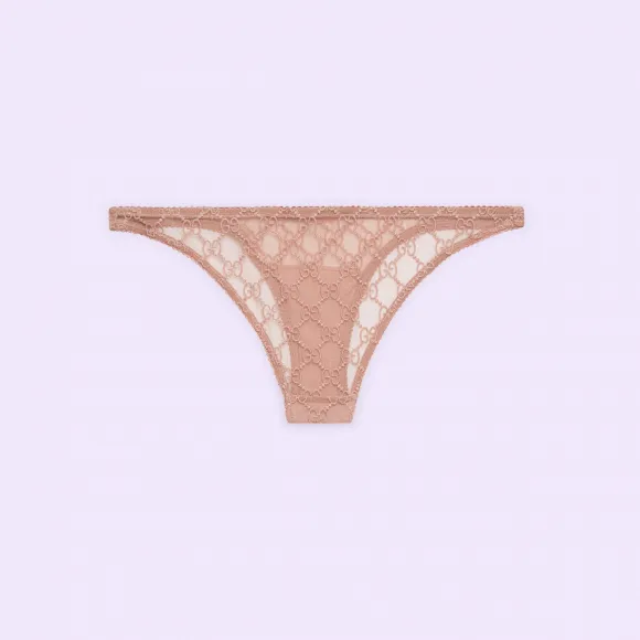 古驰/Gucci GG刺绣透明丝质内裤 732669-XUAB7-5101