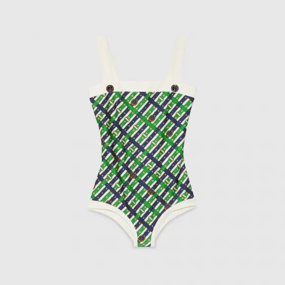 古驰/Gucci 闪亮平纹针织泳衣 738896-XHAHW-3616