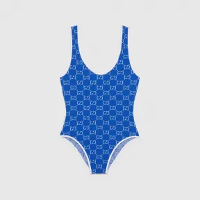 古驰/Gucci GG 管状平纹针织提花连体泳衣 741481-XHAIR-4492