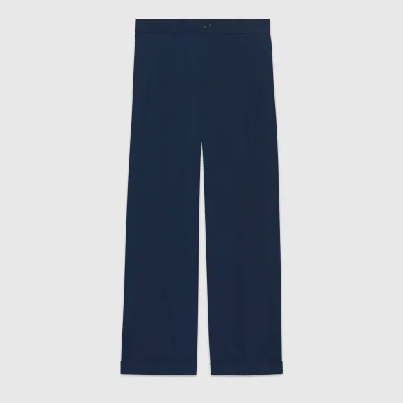 古驰/Gucci 棉麻刺绣裤子 746110-ZAMYY-4912