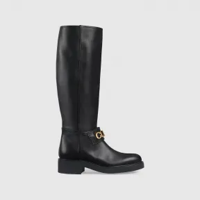 古驰/Gucci 黑色皮革Gucci女靴 752517-17K00-1000