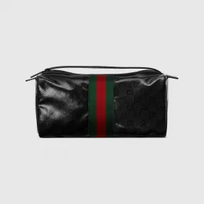 古驰/Gucci 黑色GG水晶帆布饰织带洗漱包 759689-FACI0-1064