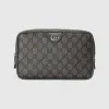 古驰/Gucci 灰色和黑色GG Supreme帆布Ophidia系列GG洗漱包 760019-UULBN-1244