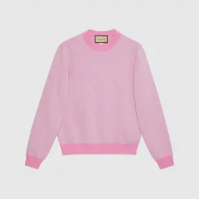 古驰/Gucci 粉色GG羊毛提花毛衣 761549-XKDK5-5675