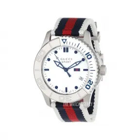 古驰/Gucci 126 XL系列 44.00 MM 拉丝/抛光不锈钢 石英机芯 男表 YA126239