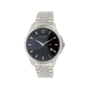 古驰/Gucci 126 LG系列 40.00 MM 拉丝/抛光不锈钢 石英机芯 男表 YA126309