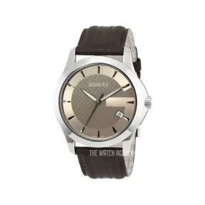 古驰/Gucci 126 MD系列 38.00 MM 拉丝/抛光不锈钢 石英机芯 男表 YA126403