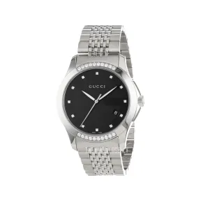 古驰/Gucci 126 MD系列 38.00 MM 拉丝/抛光不锈钢 石英机芯 男表 YA126408