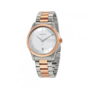 古驰/Gucci G-Timeless系列 不锈钢和玫瑰金PVD 石英机芯 女表 YA126447