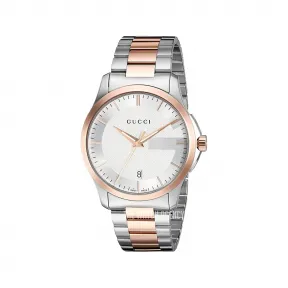 古驰/Gucci G-Timeless系列 38.00 MM 拉丝/抛光不锈钢 石英机芯 男表 YA126473