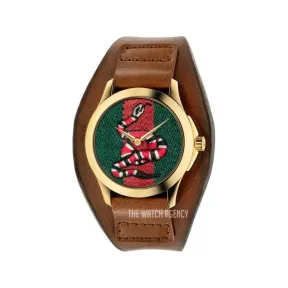 古驰/Gucci 系列 38.00 MM 拉丝/抛光镀金不锈钢 石英机芯 女表 YA126483