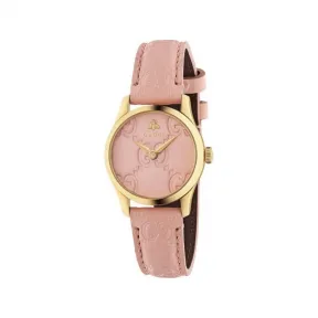 古驰/Gucci G-Timeless系列 27.00 MM 拉丝/抛光镀金不锈钢 石英机芯 女表 YA1265005