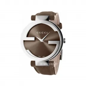 古驰/Gucci Interlocking系列 37.00 MM 拉丝/抛光不锈钢 石英机芯 女表 YA133319