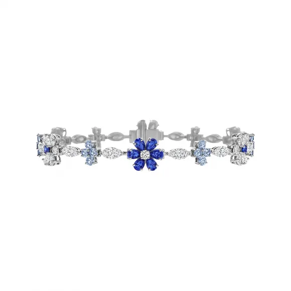 海瑞温斯顿/HarryWinston Forget-Me-Not蓝宝石和钻石手链 BRSPRFFLRFMN