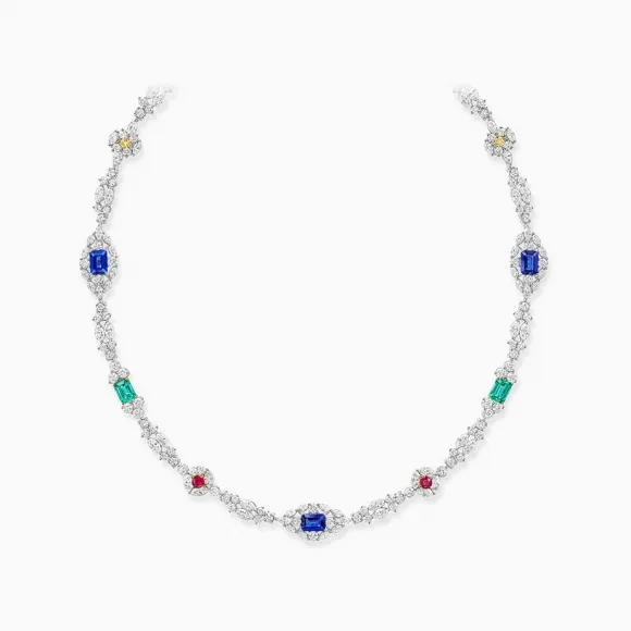 海瑞温斯顿/HarryWinston City Lights 彩色宝石和钻﻿石﻿项﻿链 NKMPRFNYCLG