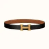 爱马仕/Hermes H 雕纹皮带扣&双面皮腰带32毫米 H064540CC06-H073967CAAA100