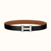 爱马仕/Hermes H 条纹皮带扣&双面皮腰带32毫米 H064550CK05-H073967CAAA110