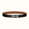 爱马仕/Hermes 方块H皮带扣&双面皮腰带32毫米 H066050CK05-H073967CAAA120
