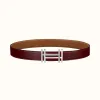 爱马仕/Hermes 方块H皮带扣&双面皮腰带32毫米 H066050CK05-H073967CAAX090