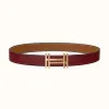 爱马仕/Hermes 方块H皮带扣&双面皮腰带32毫米 H066050CP2K-H075394CAAC100