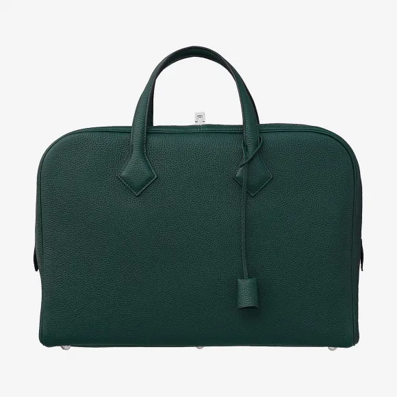 爱马仕/Hermes 绿色 Victoria II 12H商务包 H076695CK6O