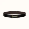 爱马仕/Hermes H d'Ancre皮带扣&双面皮腰带38毫米 H077938CP2K-H077971CAAB085