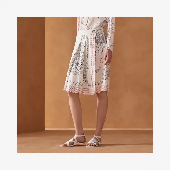 爱马仕/Hermes “勃兰登堡镂孔”百褶裙 H0E0311D59136