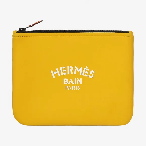 爱马仕/Hermes 黄色 “Hermès Bain 羽冠捷豹”Neobain收纳包，小号 H103159M_03