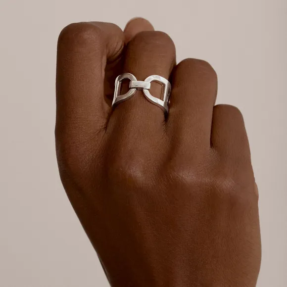 爱马仕/Hermes Ever Chaine d'Ancre戒指，中号 H116619B-00050