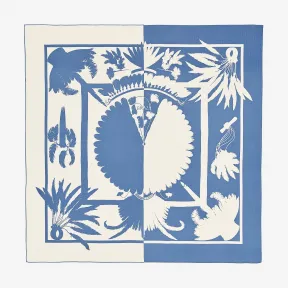 爱马仕/Hermes 蓝色 “巴西Tattoo纹”140厘米披肩 H243152S_05