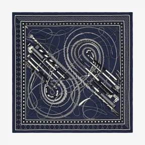 爱马仕/Hermes 橙色 “猎鞭与手杖”140厘米披肩 H243420S_01