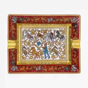 爱马仕/Hermes 红色 “印度行猎”烟灰缸 H300352M_01