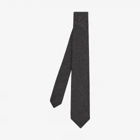 爱马仕/Hermes 灰色 Unie Crazy Poney Brode领带 H353617T_01