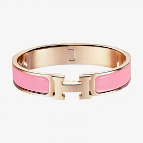 爱马仕/Hermes 玫瑰色 Clic H手镯 H700001FO05PM